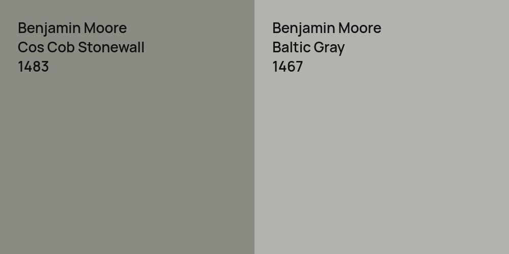 Benjamin Moore Cos Cob Stonewall vs. Benjamin Moore Baltic Gray