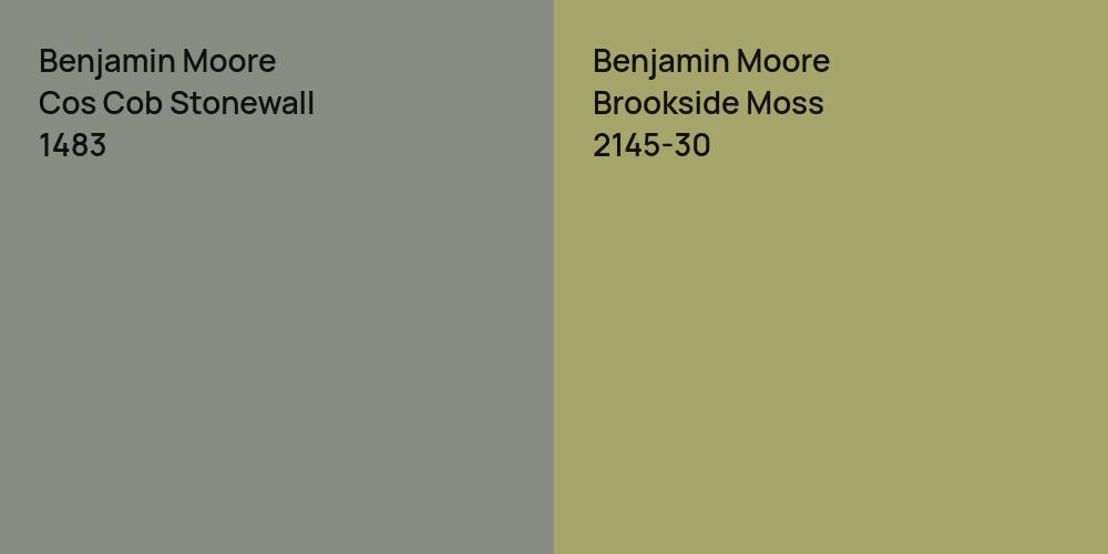 Benjamin Moore Cos Cob Stonewall vs. Benjamin Moore Brookside Moss