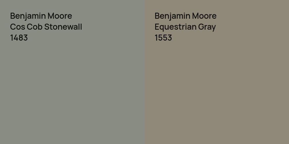 Benjamin Moore Cos Cob Stonewall vs. Benjamin Moore Equestrian Gray