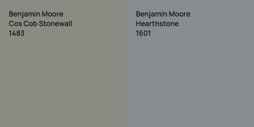 Benjamin Moore Cos Cob Stonewall vs. Benjamin Moore Hearthstone