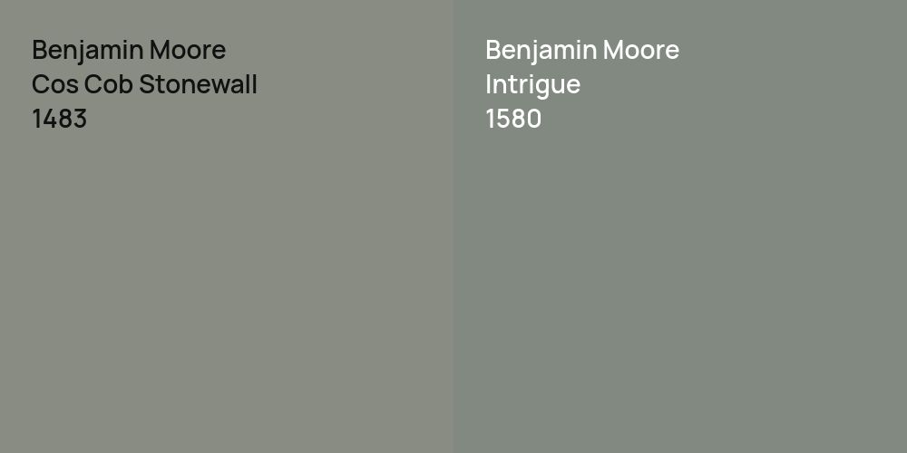 Benjamin Moore Cos Cob Stonewall vs. Benjamin Moore Intrigue