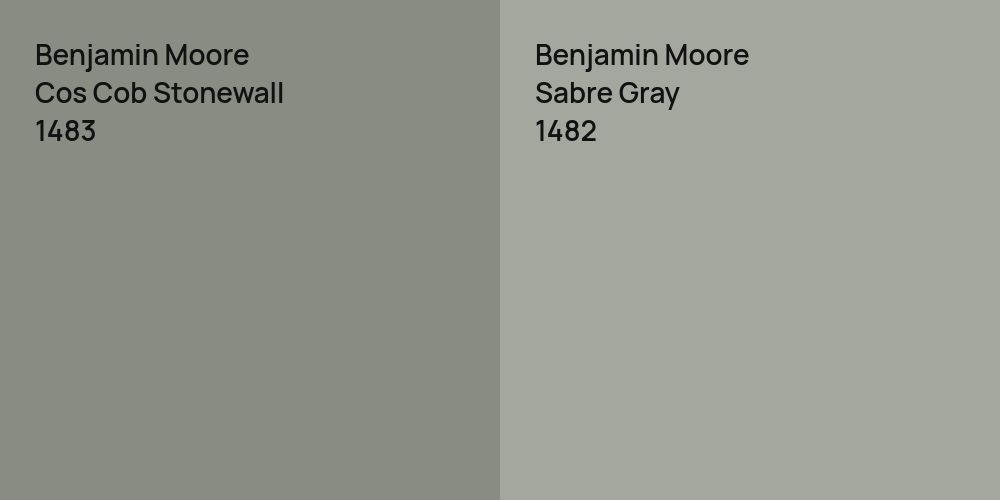 Benjamin Moore Cos Cob Stonewall vs. Benjamin Moore Sabre Gray