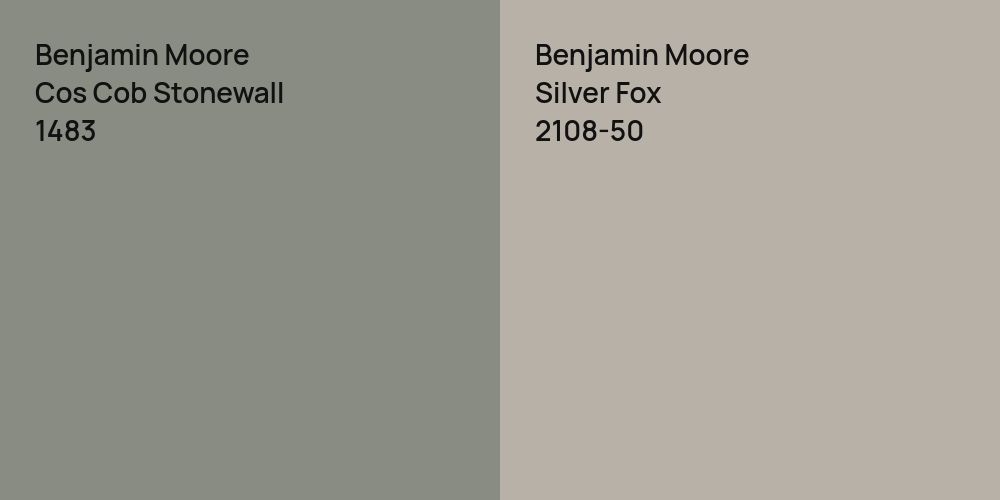 Benjamin Moore Cos Cob Stonewall vs. Benjamin Moore Silver Fox