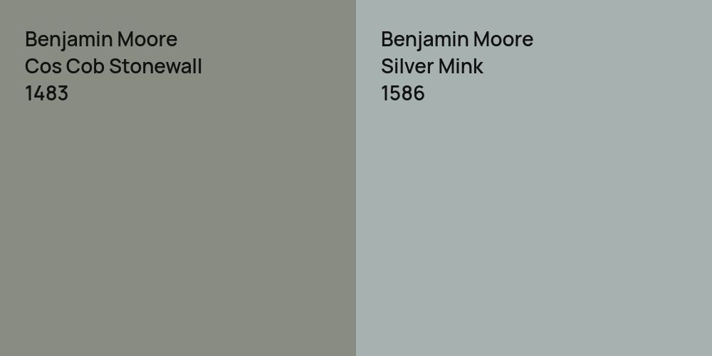 Benjamin Moore Cos Cob Stonewall vs. Benjamin Moore Silver Mink