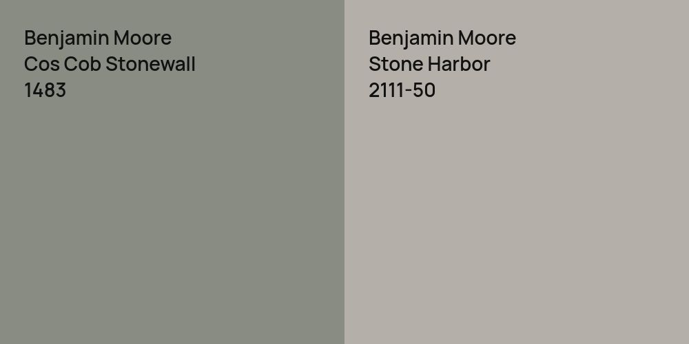 Benjamin Moore Cos Cob Stonewall vs. Benjamin Moore Stone Harbor