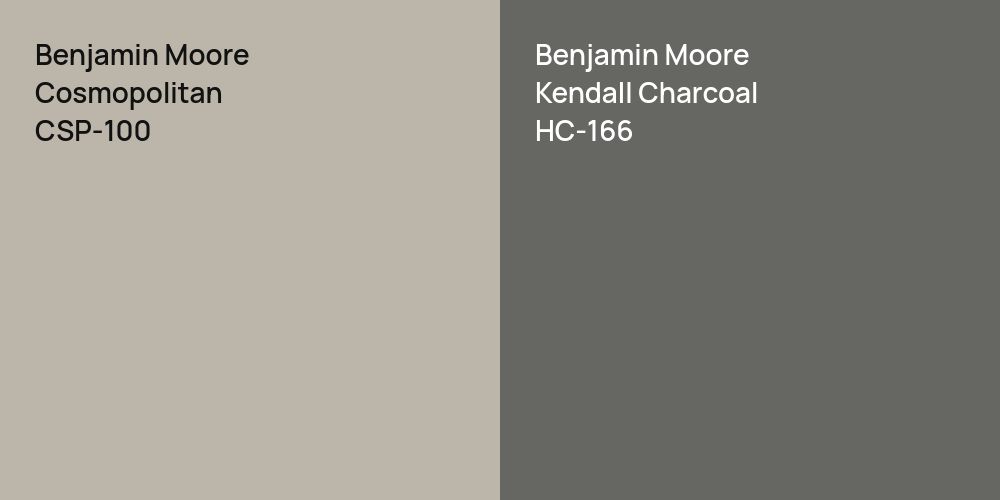 Benjamin Moore Cosmopolitan vs. Benjamin Moore Kendall Charcoal