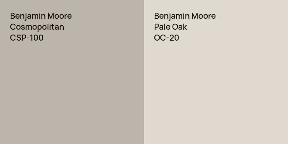 Benjamin Moore Cosmopolitan vs. Benjamin Moore Pale Oak