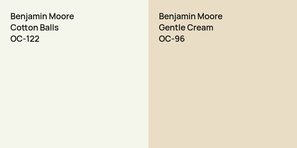 Benjamin Moore Cotton Balls vs. Benjamin Moore Gentle Cream