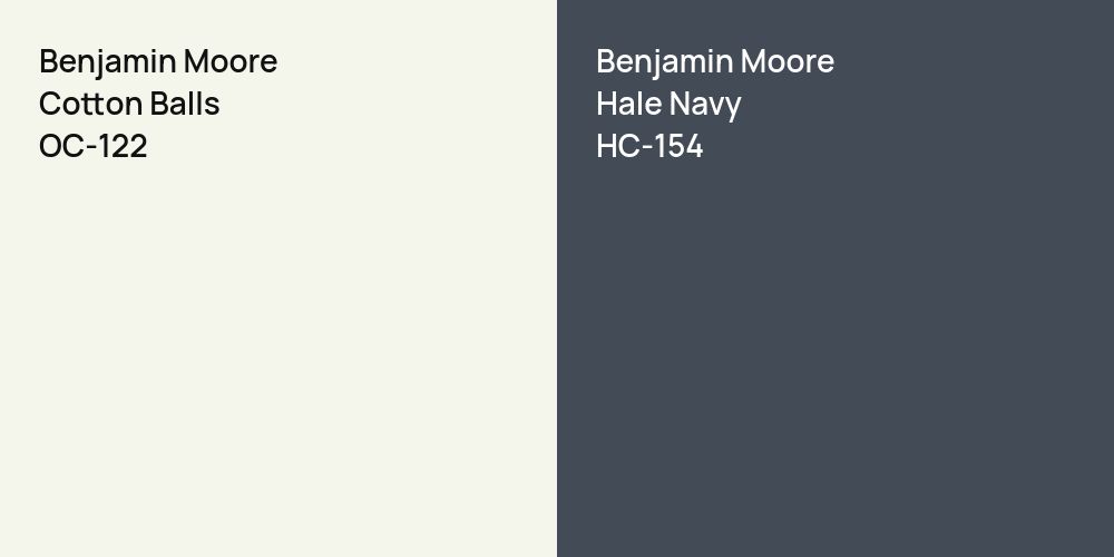 Benjamin Moore Cotton Balls vs. Benjamin Moore Hale Navy