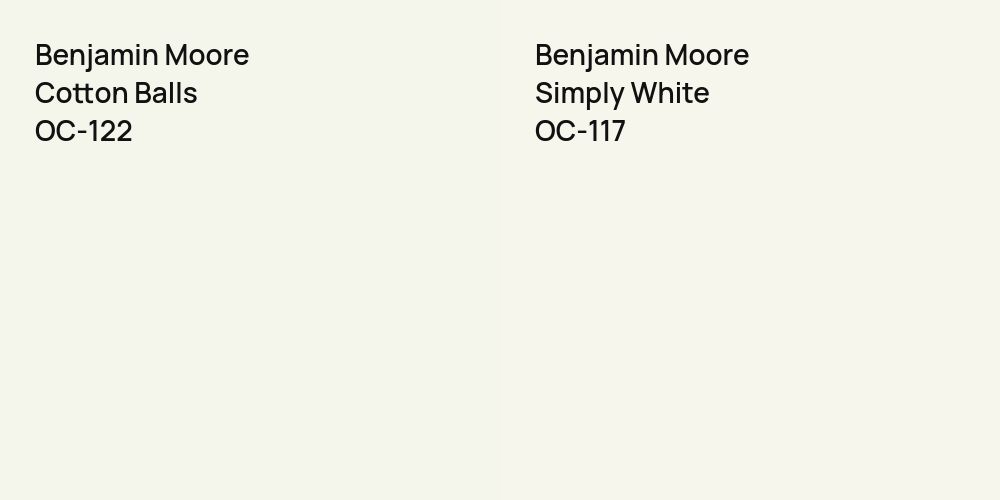 Benjamin Moore Cotton Balls vs. Benjamin Moore Simply White