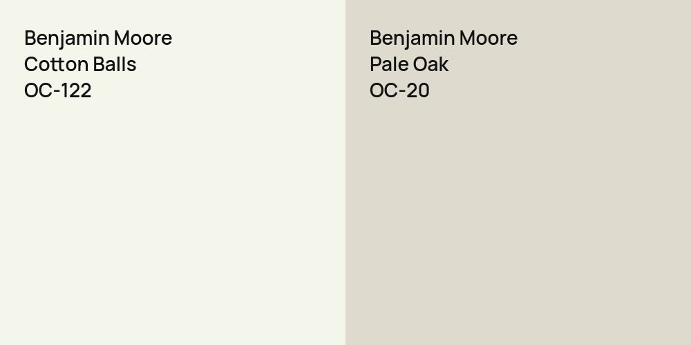 Benjamin Moore Cotton Balls vs. Benjamin Moore Pale Oak