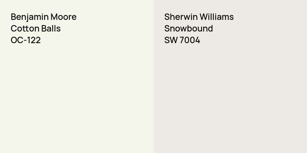 Benjamin Moore Cotton Balls vs. Sherwin Williams Snowbound