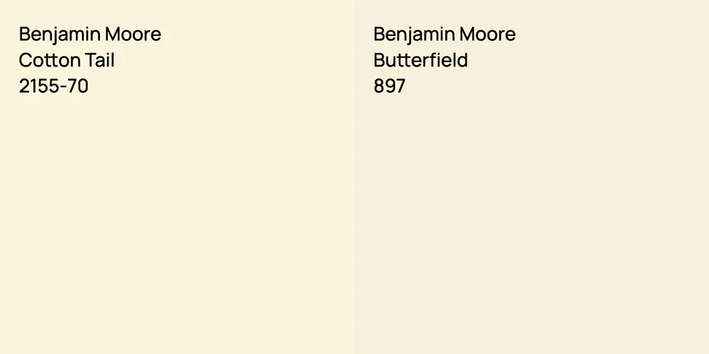 Benjamin Moore Cotton Tail vs. Benjamin Moore Butterfield