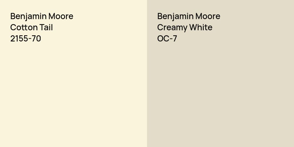 Benjamin Moore Cotton Tail vs. Benjamin Moore Creamy White