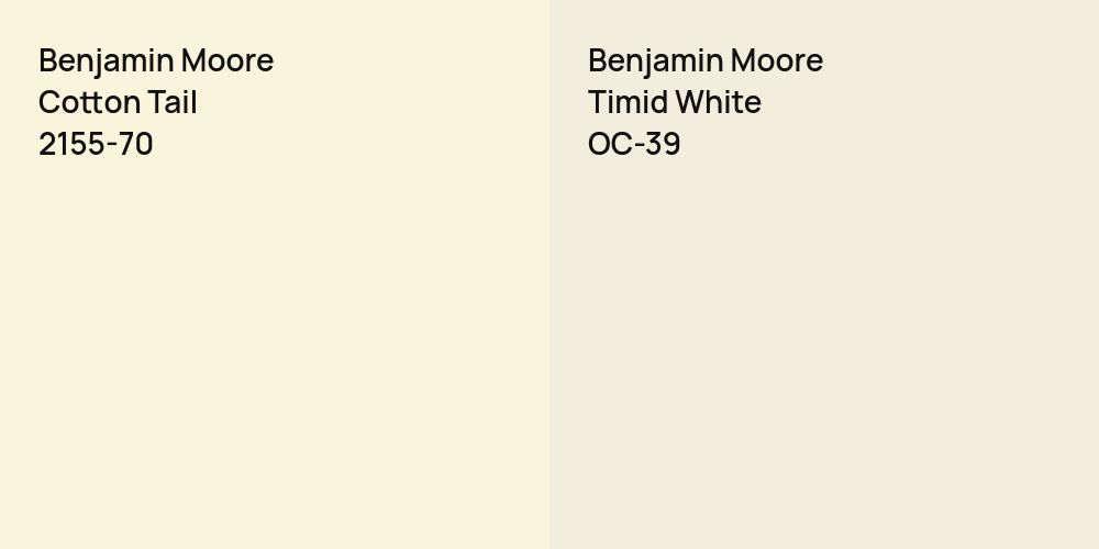 Benjamin Moore Cotton Tail vs. Benjamin Moore Timid White