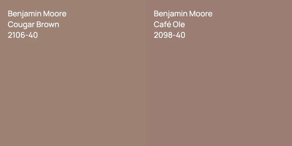 Benjamin Moore Cougar Brown vs. Benjamin Moore Café Ole