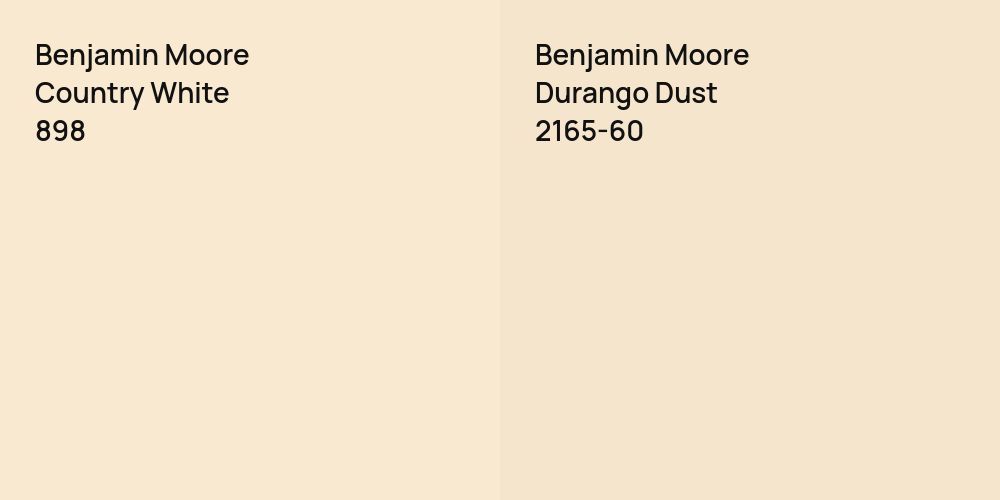 Benjamin Moore Country White vs. Benjamin Moore Durango Dust