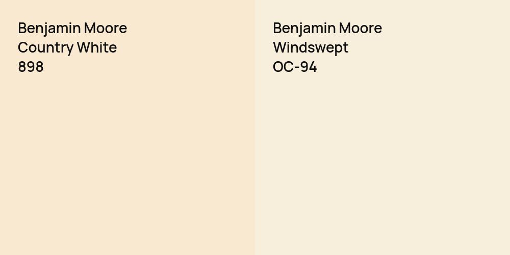 Benjamin Moore Country White vs. Benjamin Moore Windswept