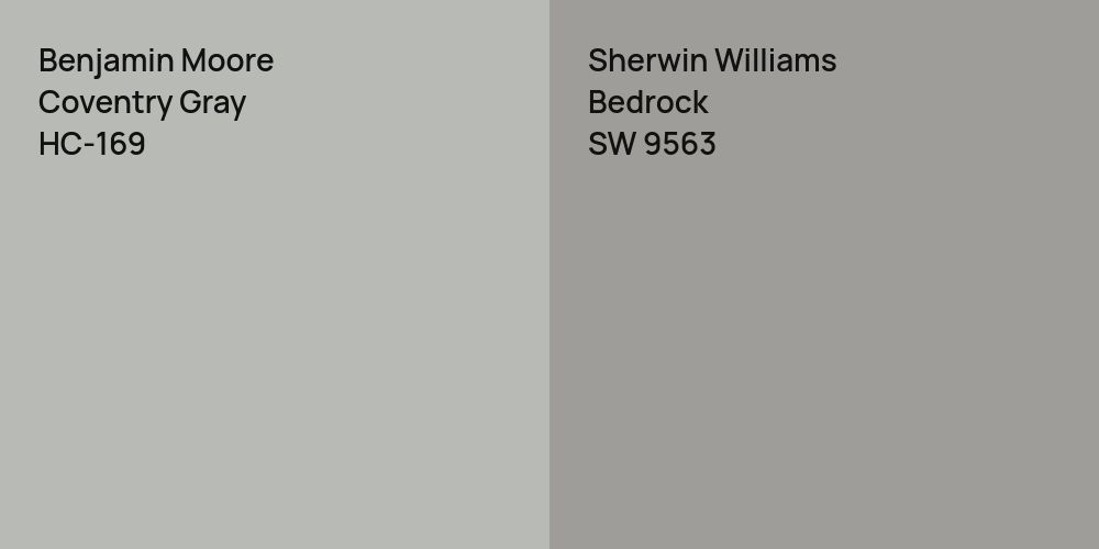 Benjamin Moore Coventry Gray vs. Sherwin Williams Bedrock