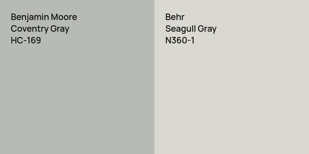 Benjamin Moore Coventry Gray vs. Behr Seagull Gray