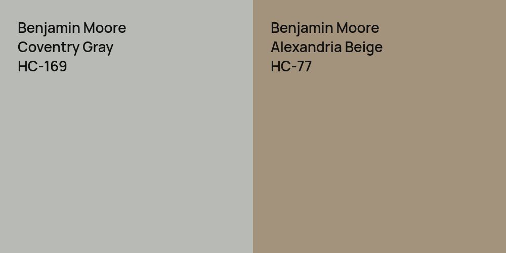 Benjamin Moore Coventry Gray vs. Benjamin Moore Alexandria Beige