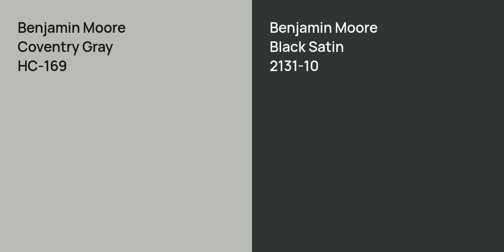 Benjamin Moore Coventry Gray vs. Benjamin Moore Black Satin