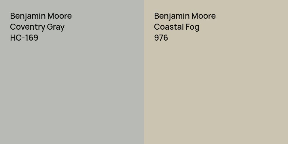 Benjamin Moore Coventry Gray vs. Benjamin Moore Coastal Fog