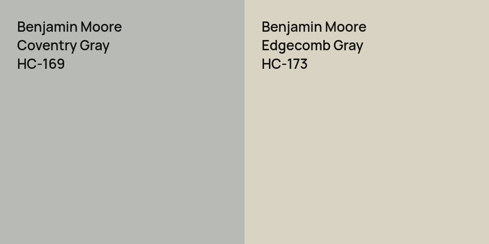 Benjamin Moore Coventry Gray vs. Benjamin Moore Edgecomb Gray