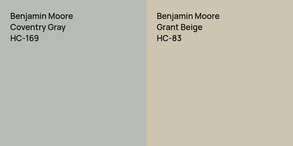 Benjamin Moore Coventry Gray vs. Benjamin Moore Grant Beige