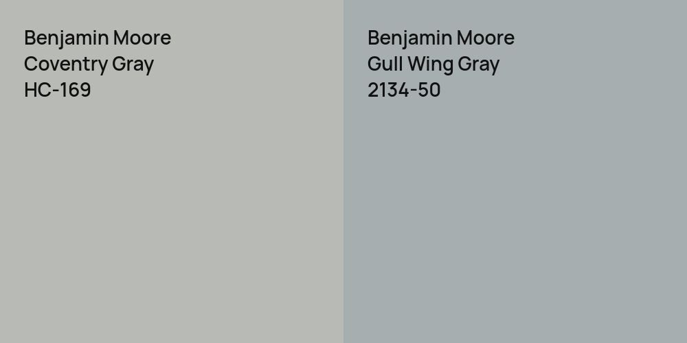 Benjamin Moore Coventry Gray vs. Benjamin Moore Gull Wing Gray