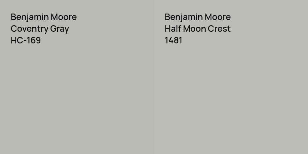 Benjamin Moore Coventry Gray vs. Benjamin Moore Half Moon Crest