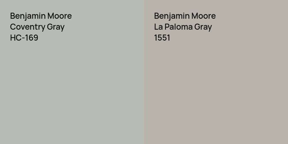 Benjamin Moore Coventry Gray vs. Benjamin Moore La Paloma Gray