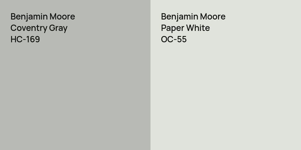 Benjamin Moore Coventry Gray vs. Benjamin Moore Paper White