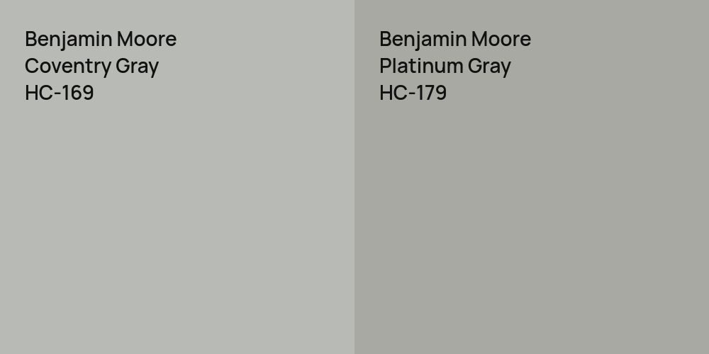 Benjamin Moore Coventry Gray vs. Benjamin Moore Platinum Gray