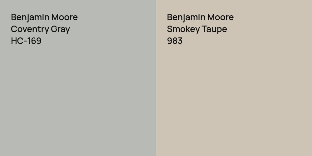 Benjamin Moore Coventry Gray vs. Benjamin Moore Smokey Taupe