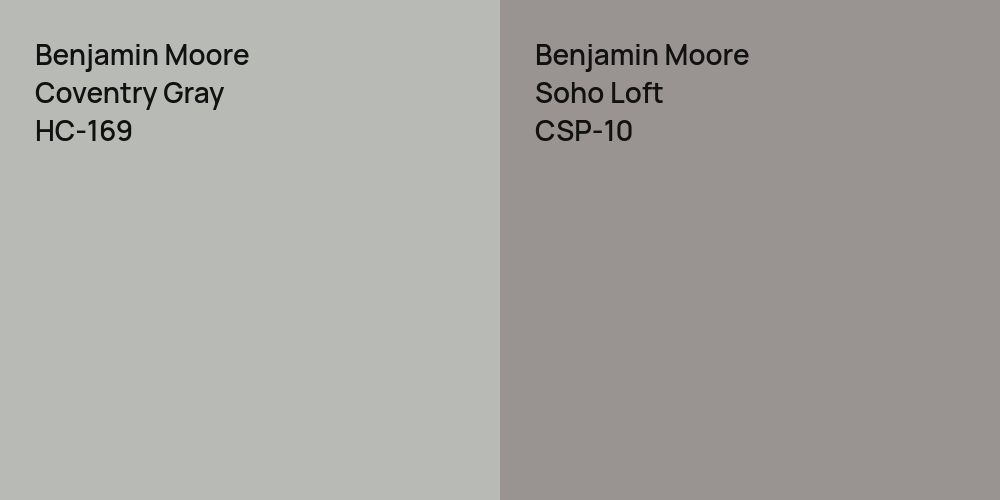 Benjamin Moore Coventry Gray vs. Benjamin Moore Soho Loft