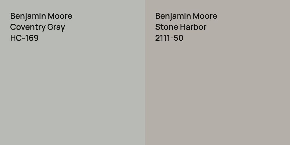 Benjamin Moore Coventry Gray vs. Benjamin Moore Stone Harbor