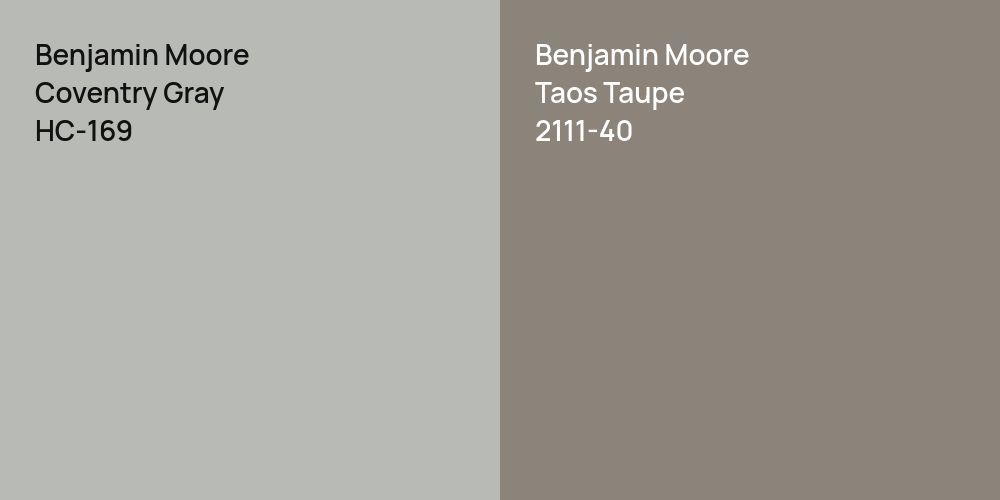 Benjamin Moore Coventry Gray vs. Benjamin Moore Taos Taupe