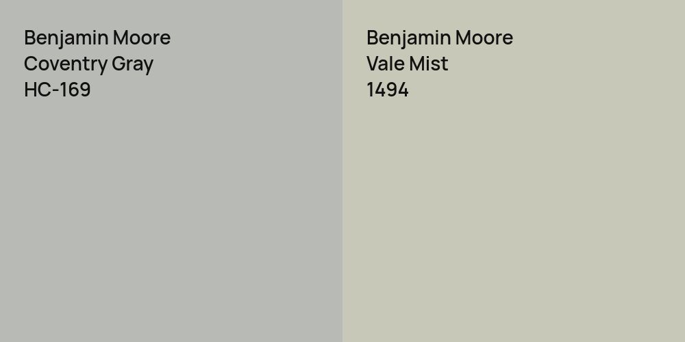 Benjamin Moore Coventry Gray vs. Benjamin Moore Vale Mist