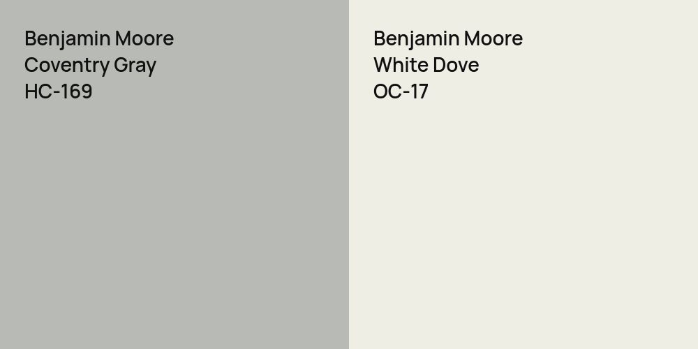 Benjamin Moore Coventry Gray vs. Benjamin Moore White Dove