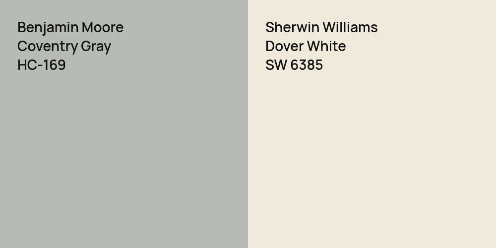 Benjamin Moore Coventry Gray vs. Sherwin Williams Dover White