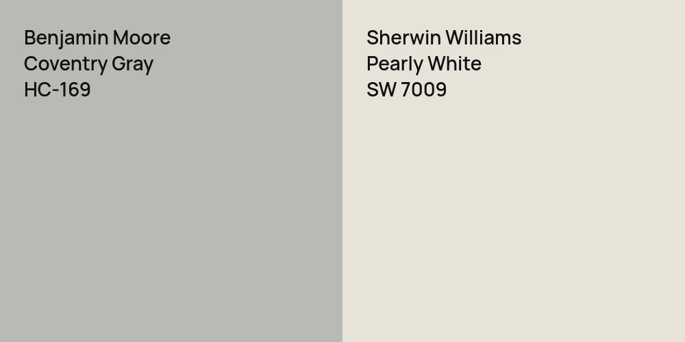 Benjamin Moore Coventry Gray vs. Sherwin Williams Pearly White