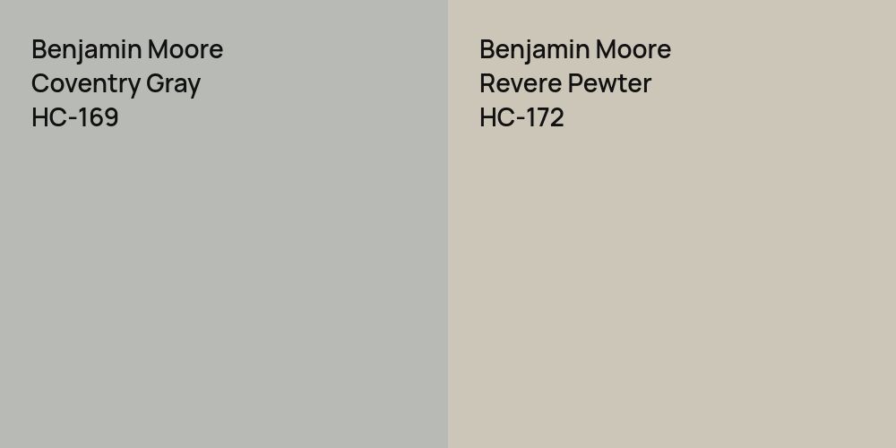 Benjamin Moore Coventry Gray vs. Benjamin Moore Revere Pewter