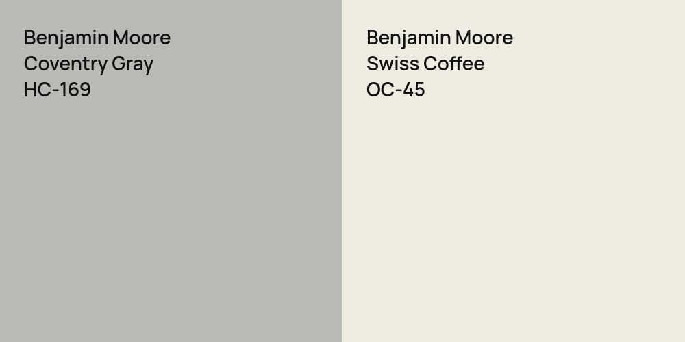 Benjamin Moore Coventry Gray vs. Benjamin Moore Swiss Coffee