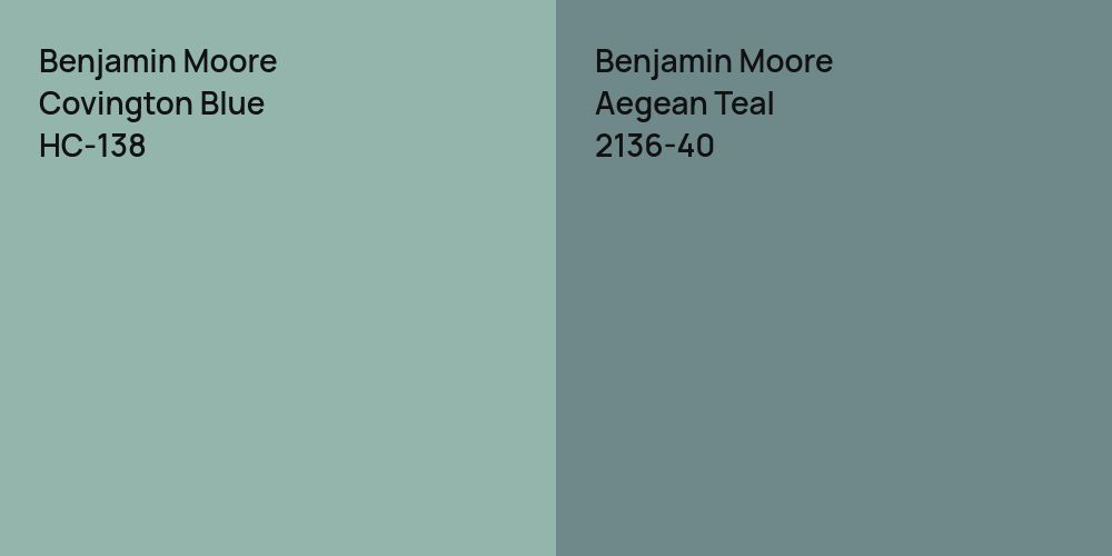 Benjamin Moore Covington Blue vs. Benjamin Moore Aegean Teal