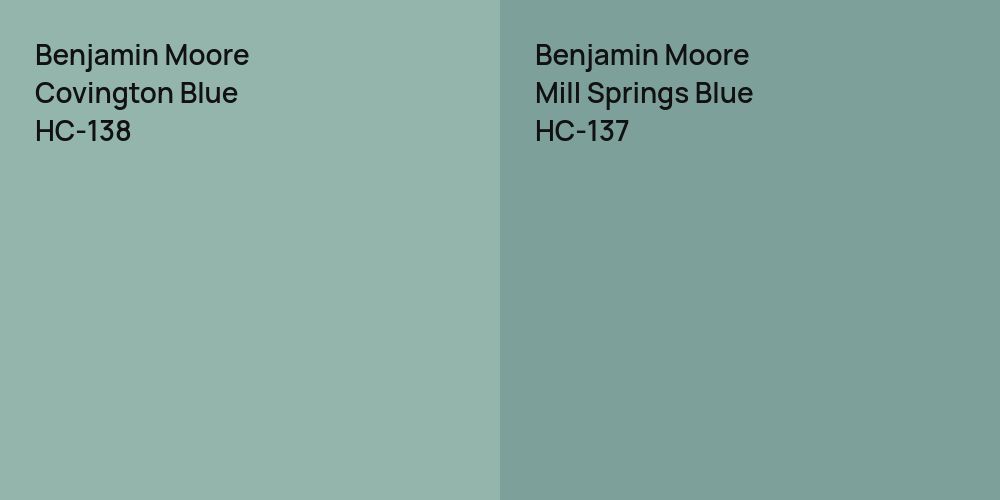 Benjamin Moore Covington Blue vs. Benjamin Moore Mill Springs Blue