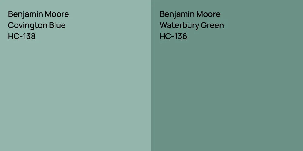 Benjamin Moore Covington Blue vs. Benjamin Moore Waterbury Green