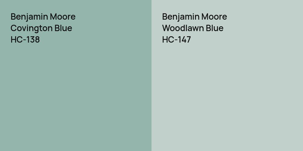 Benjamin Moore Covington Blue vs. Benjamin Moore Woodlawn Blue