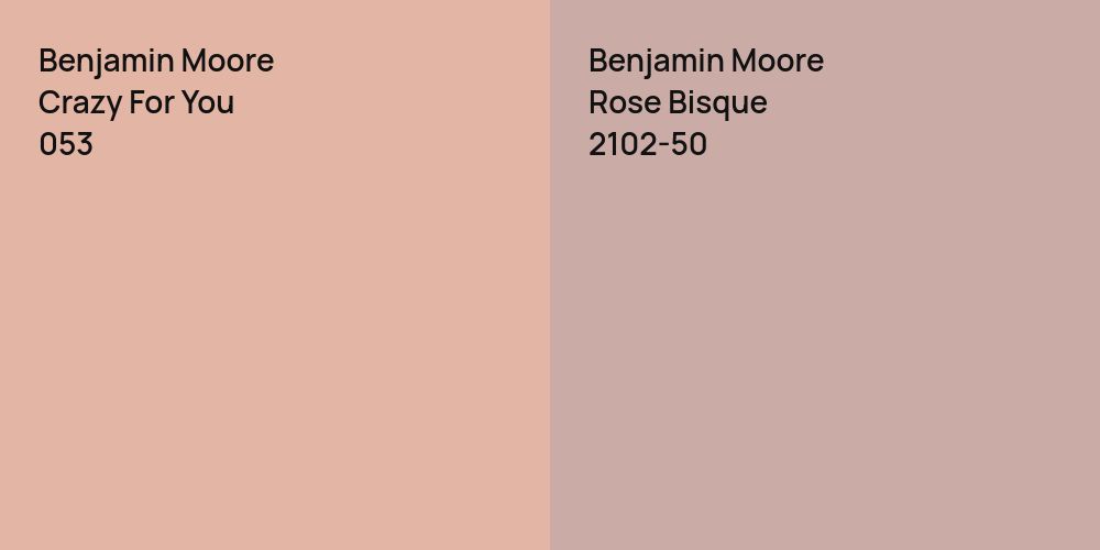 Benjamin Moore Crazy For You vs. Benjamin Moore Rose Bisque