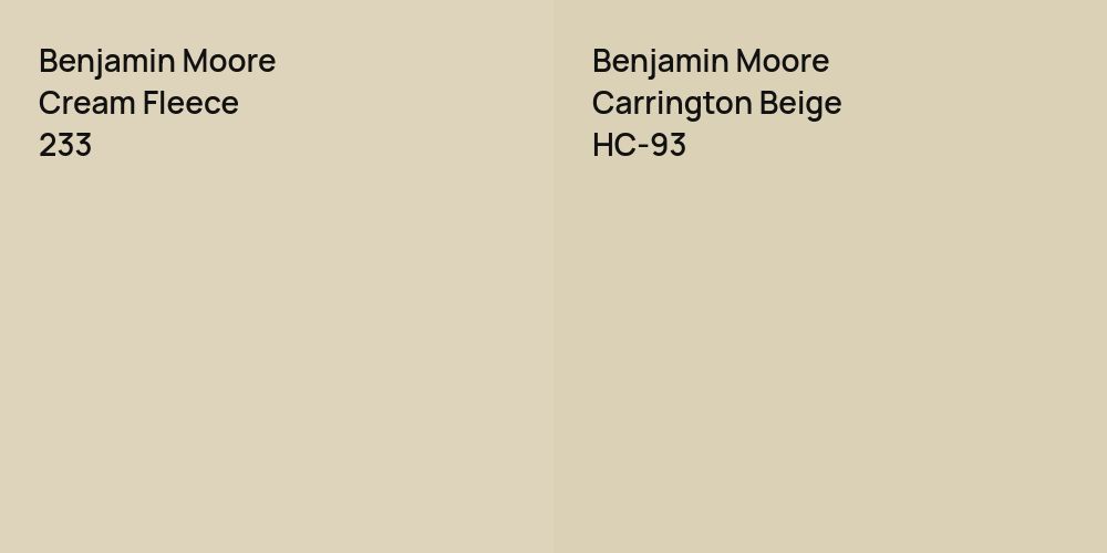 Benjamin Moore Cream Fleece vs. Benjamin Moore Carrington Beige